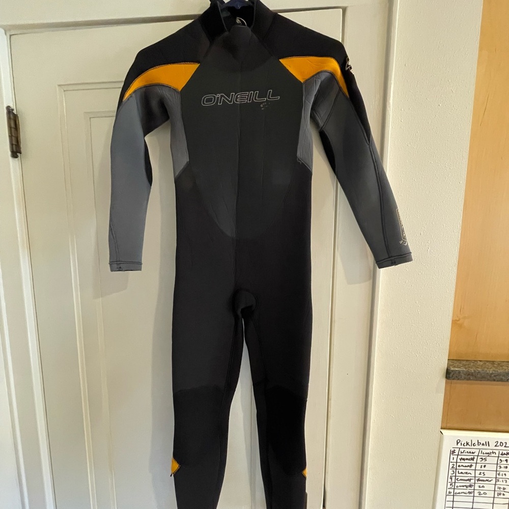 O'Neill Kids Swim Wetsuit in Black and Orange